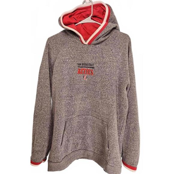 Champion San Diego State Aztecs Hoodie Sweatshirt Gray Red White Unisex XL - Picture 1 of 9